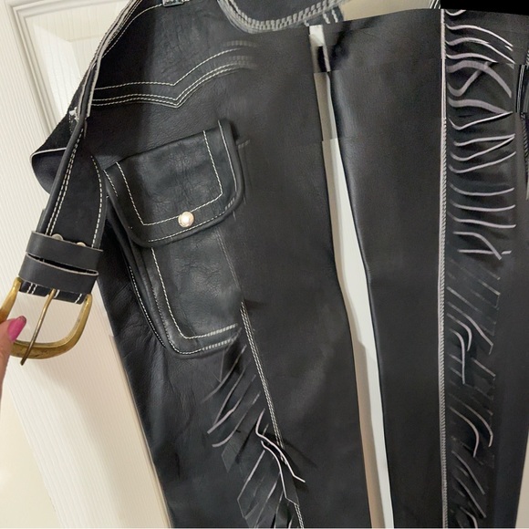 Other - #96 Black Leather Riding Chaparreras